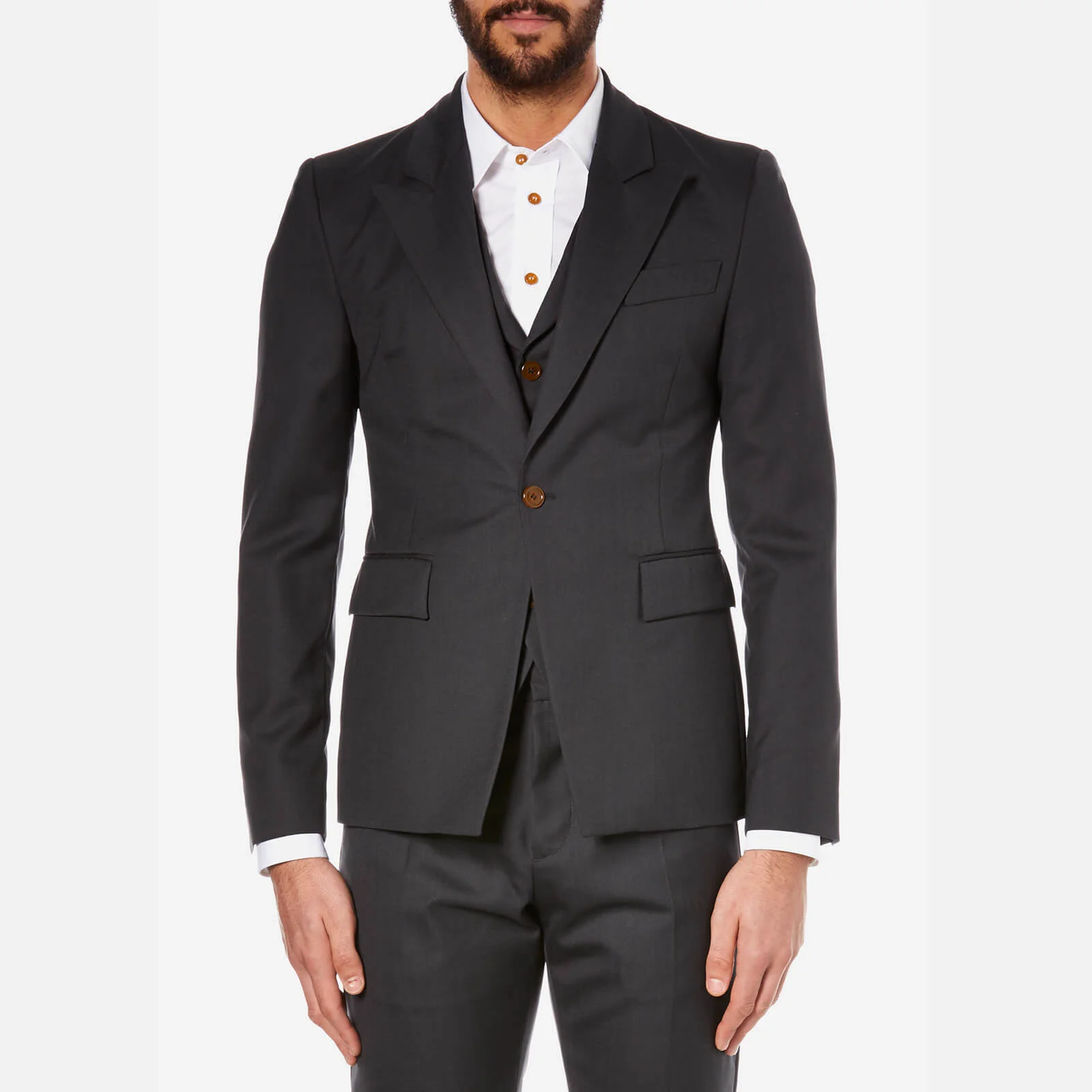 Vivienne Westwood Men's Wool Waistcoat and Suit Jacket - Smoky Black Image 1