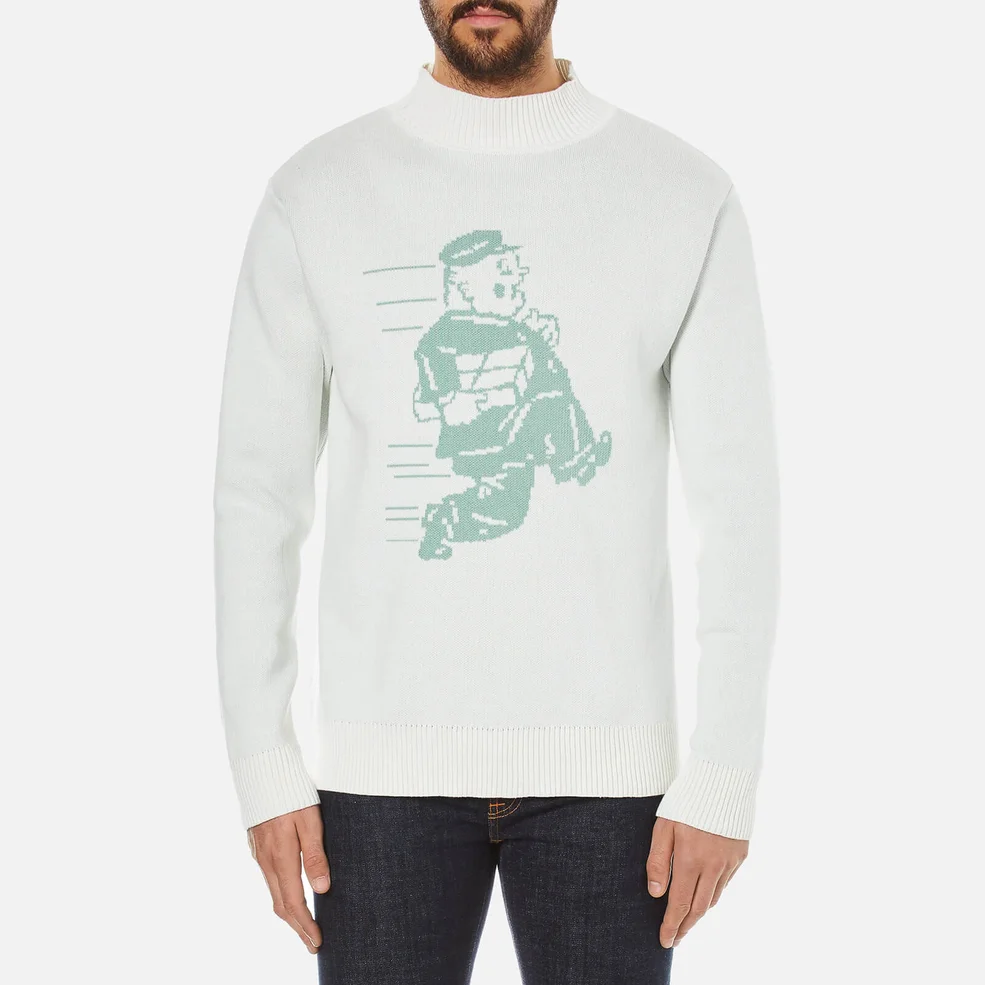 Garbstore Men's Postman Cotton Sweatshirt - White Image 1