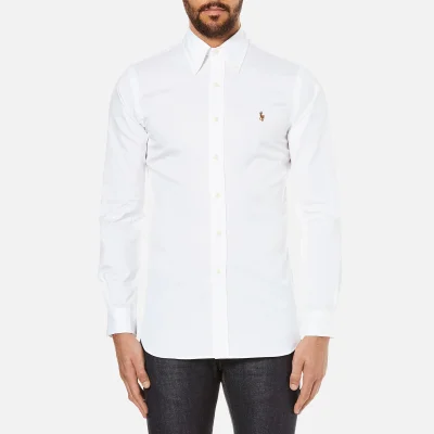Polo Ralph Lauren Men's Custom Fit Button Down Pinpoint Oxford Shirt - White