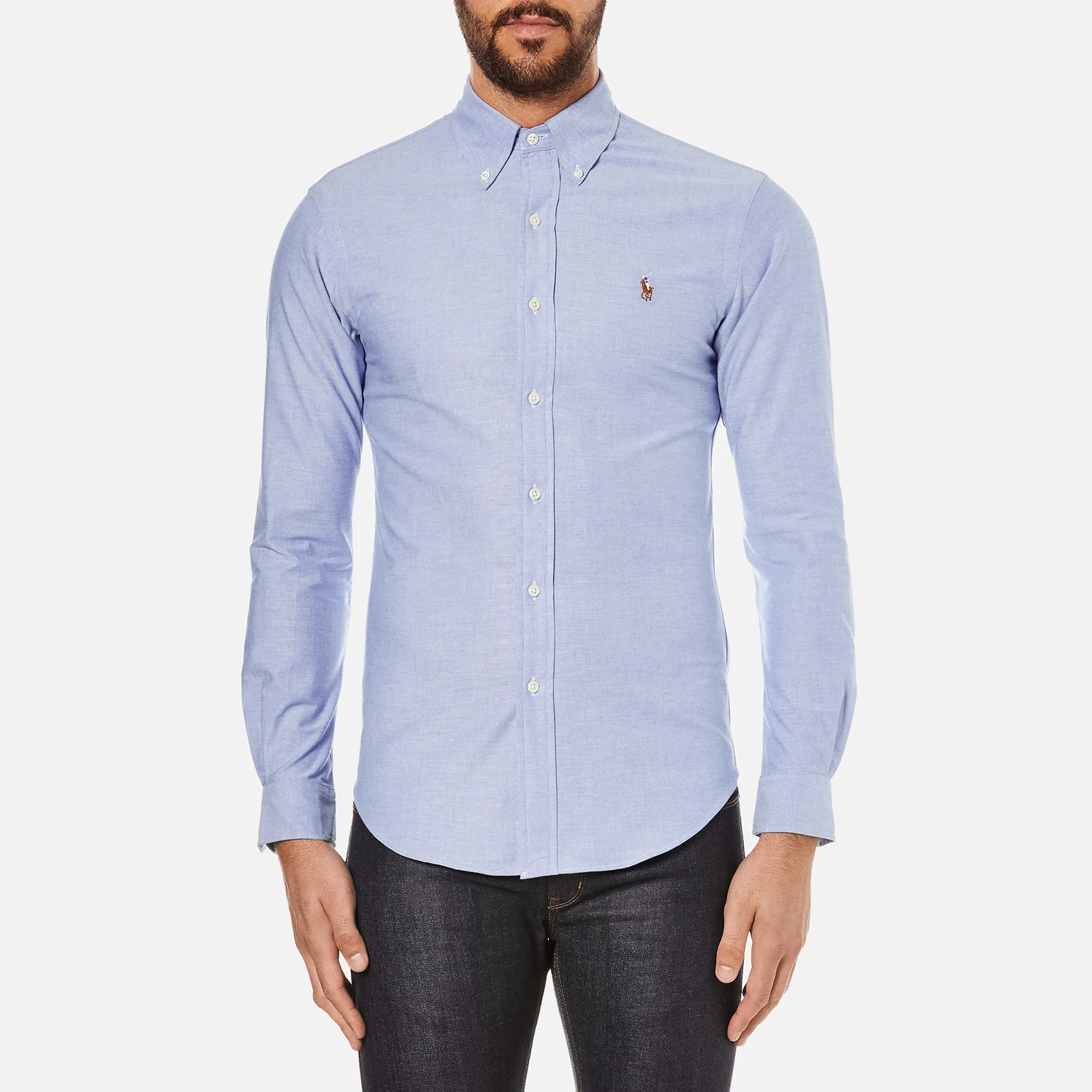 Polo Ralph Lauren Men's Slim Fit Button Down Stretch Oxford Shirt - Blue Image 1