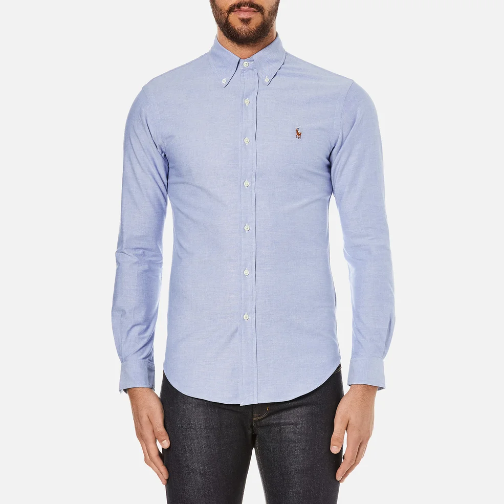 Polo Ralph Lauren Men's Slim Fit Button Down Stretch Oxford Shirt - Blue Image 1