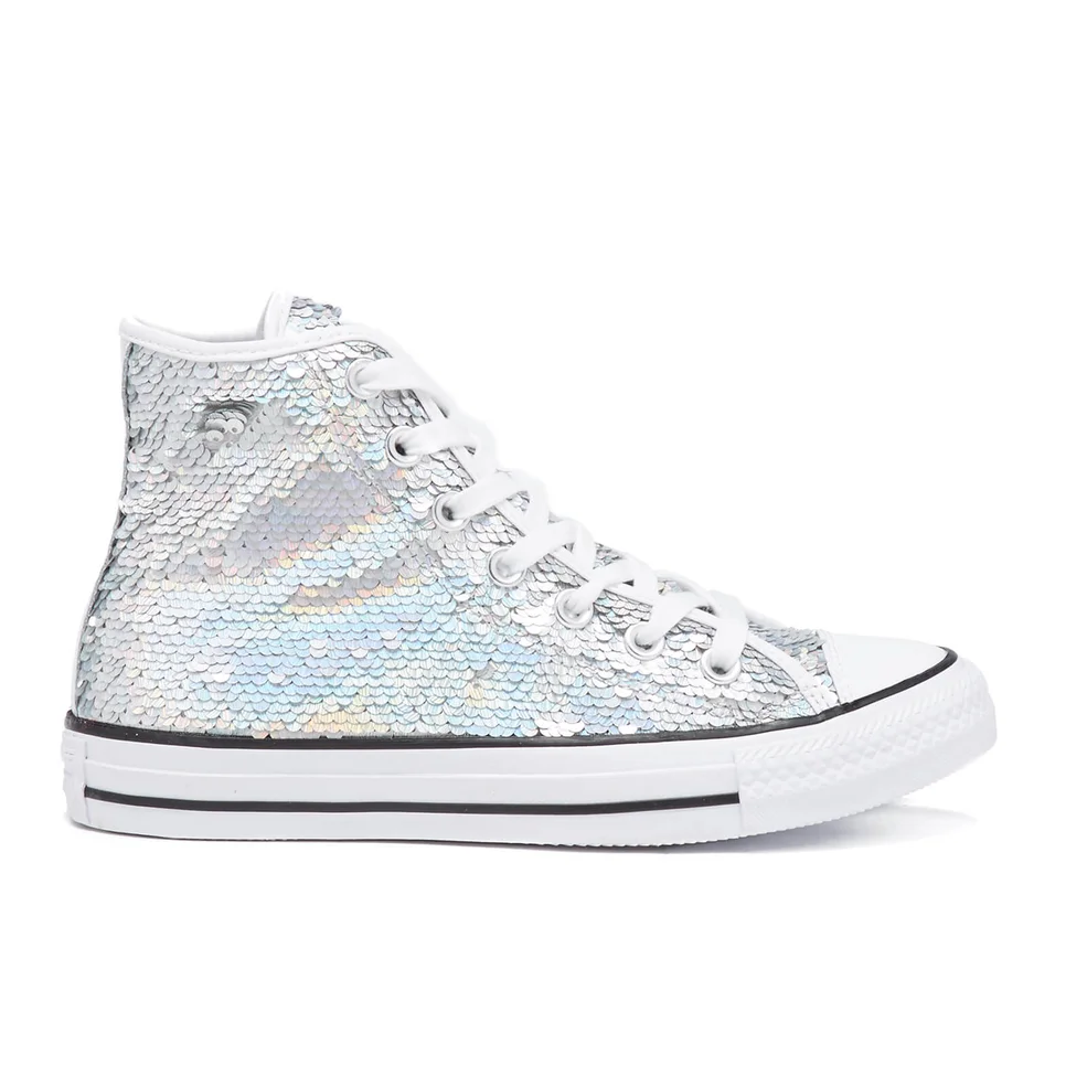 Converse Women's Chuck Taylor All Star Holiday Party Hi-Top Trainers - Silver/White/Black Image 1