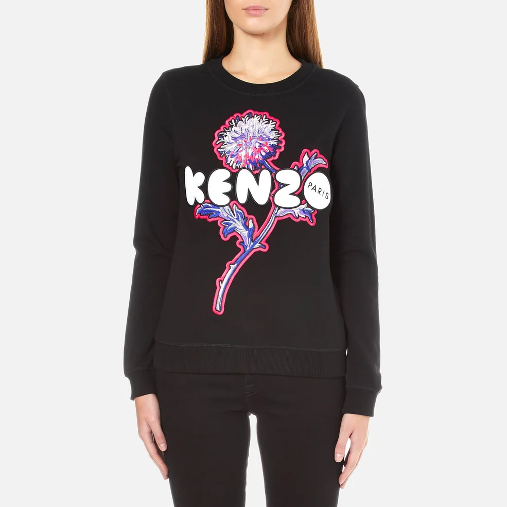 KENZO Women's Embroidered Logo Sweatshirt - Black Image 1