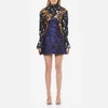 KENZO Women's Tiger Stripes Jacquard and Floral Mix Dress - Midnight Blue - Image 1