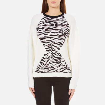KENZO Women's Tiger Stripes Jacquard Sweatshirt - White