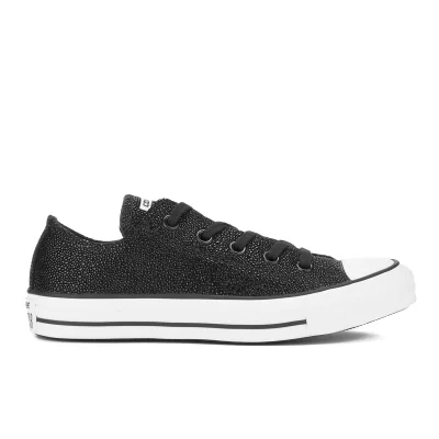 Converse Women's Chuck Taylor All Star Sting Ray Leather Ox Trainers - Black/Black/White