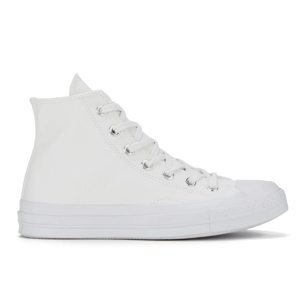 Converse Chuck Taylor All Star '70 Vintage Canvas Hi-Top Trainers - White Monochrome Image 1