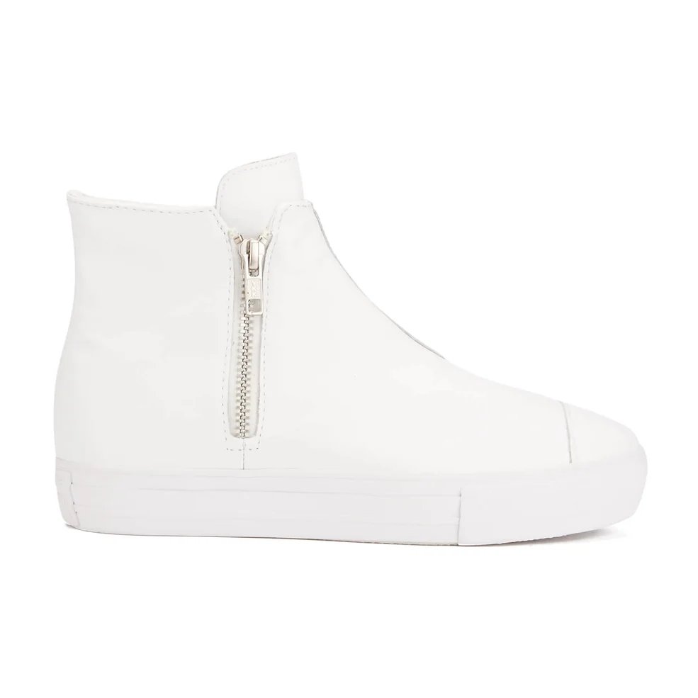 Converse Women's Chuck Taylor All Star Leather Hi-Top Trainers - White Monochrome Image 1
