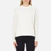 Maison Scotch Women's High Neck Sweatshirt with Special Textured Woven Front - White - Image 1
