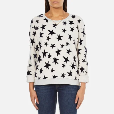 Maison Scotch Women's Crew Neck Sweatshirt with Allover Star Print - Grey