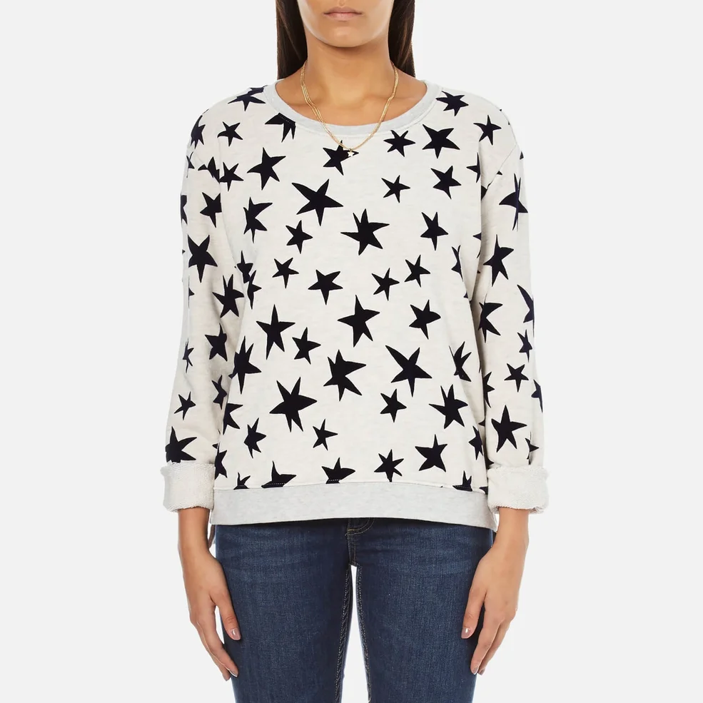 Maison Scotch Women's Crew Neck Sweatshirt with Allover Star Print - Grey Image 1