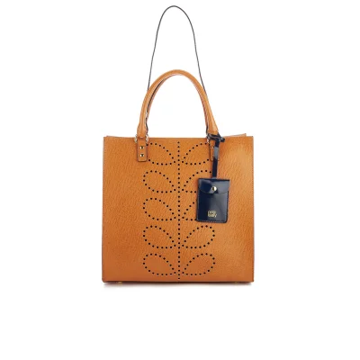 Orla Kiely Women's Willow Box Leather Tote Bag - Tan
