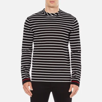 McQ Alexander McQueen Men's Long Sleeve Crew Stripe T-Shirt - Stripe White/Black