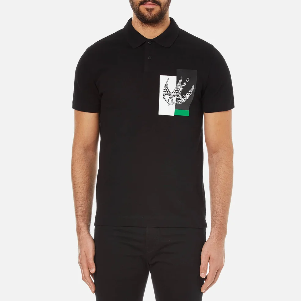 McQ Alexander McQueen Men's Abstract Print Clean Polo Shirt - Darkest Black Image 1