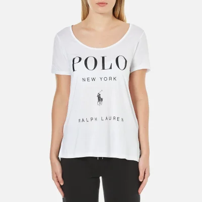 Polo Ralph Lauren Women's Scoop Neck Logo T-Shirt - White