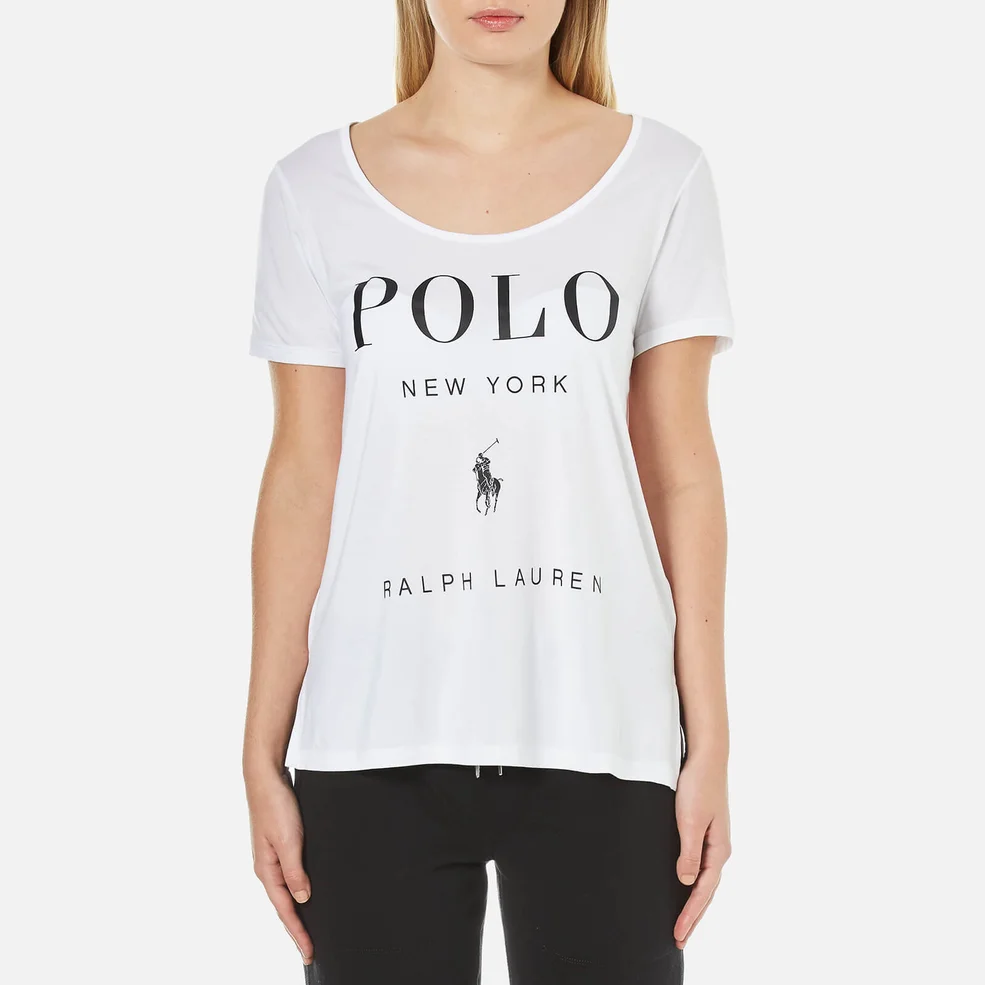 Polo Ralph Lauren Women's Scoop Neck Logo T-Shirt - White Image 1