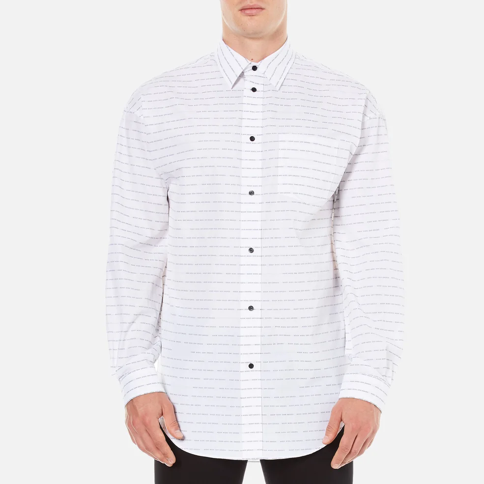 Alexander Wang Men's Relaxed Fit Casual Shirt with Label - White Image 1