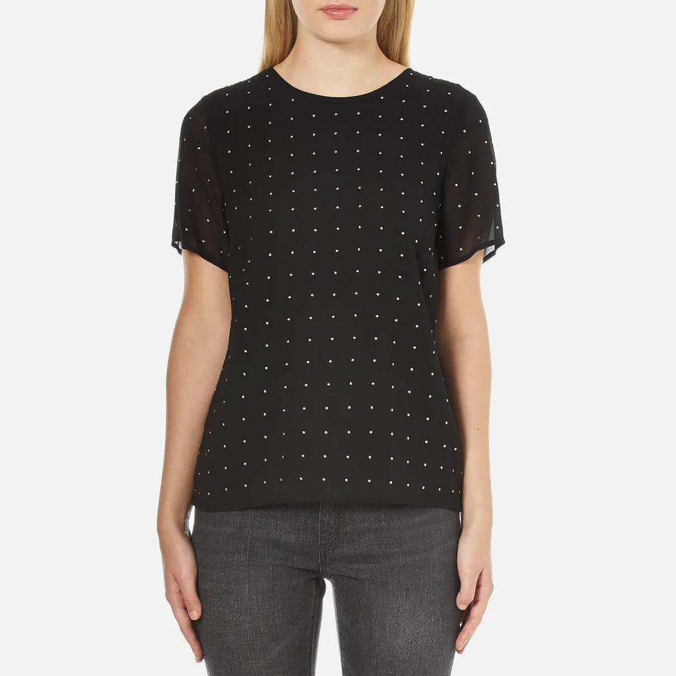 MICHAEL MICHAEL KORS Women's Studded T-Shirt - Black Image 1