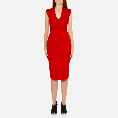 MICHAEL MICHAEL KORS Women's Midi V Neck Dress - Red