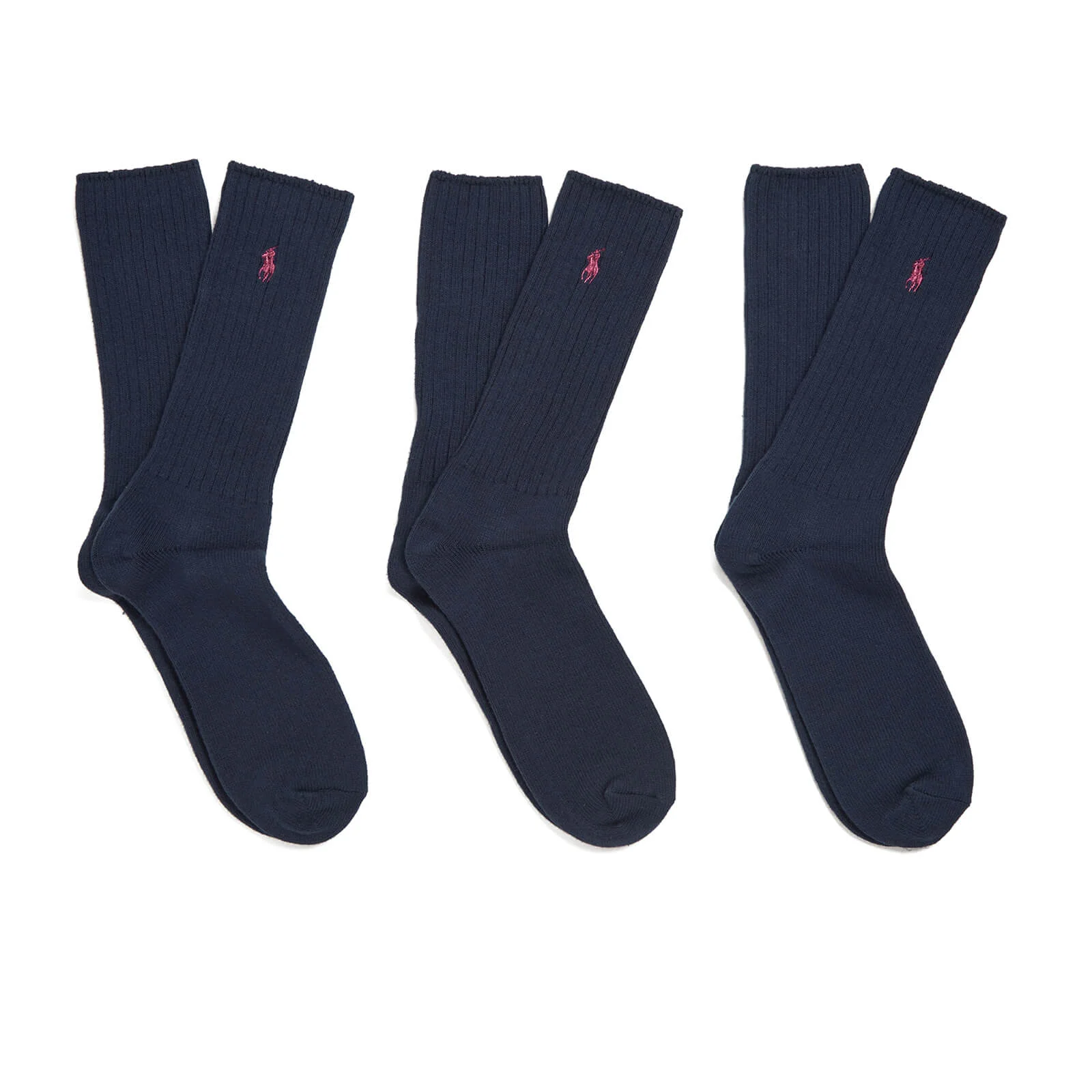 Polo Ralph Lauren Men's 3 Pack Crew Cotton Socks - Navy Image 1