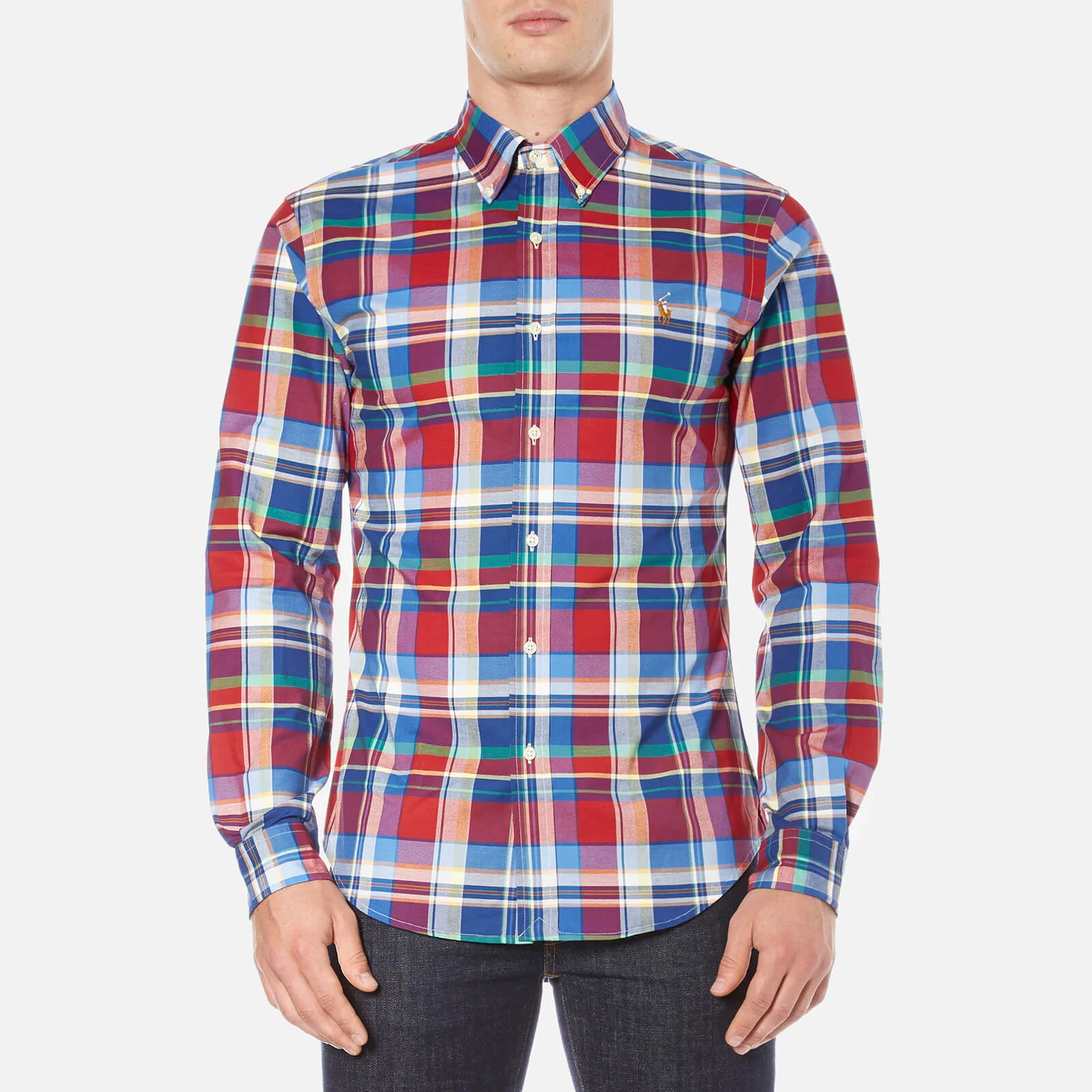 Polo Ralph Lauren Men's Long Sleeve Checked Stretch Oxford Shirt - Red/Blue Image 1