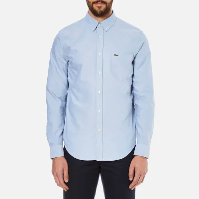 Lacoste Men's Oxford Button Down Pocket Shirt - Officer/White