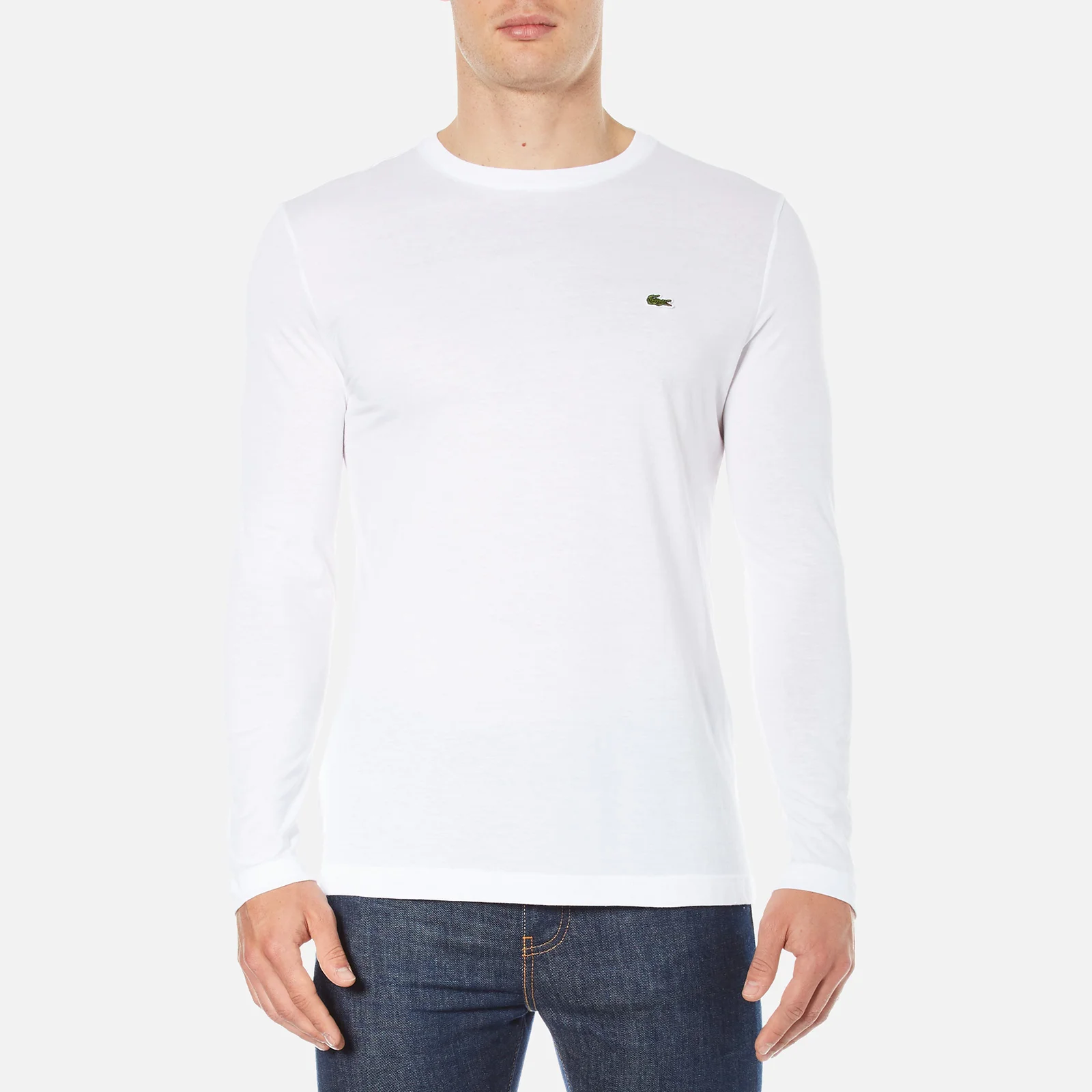 Lacoste Men's Long Sleeved Crew Neck T-Shirt - White Image 1
