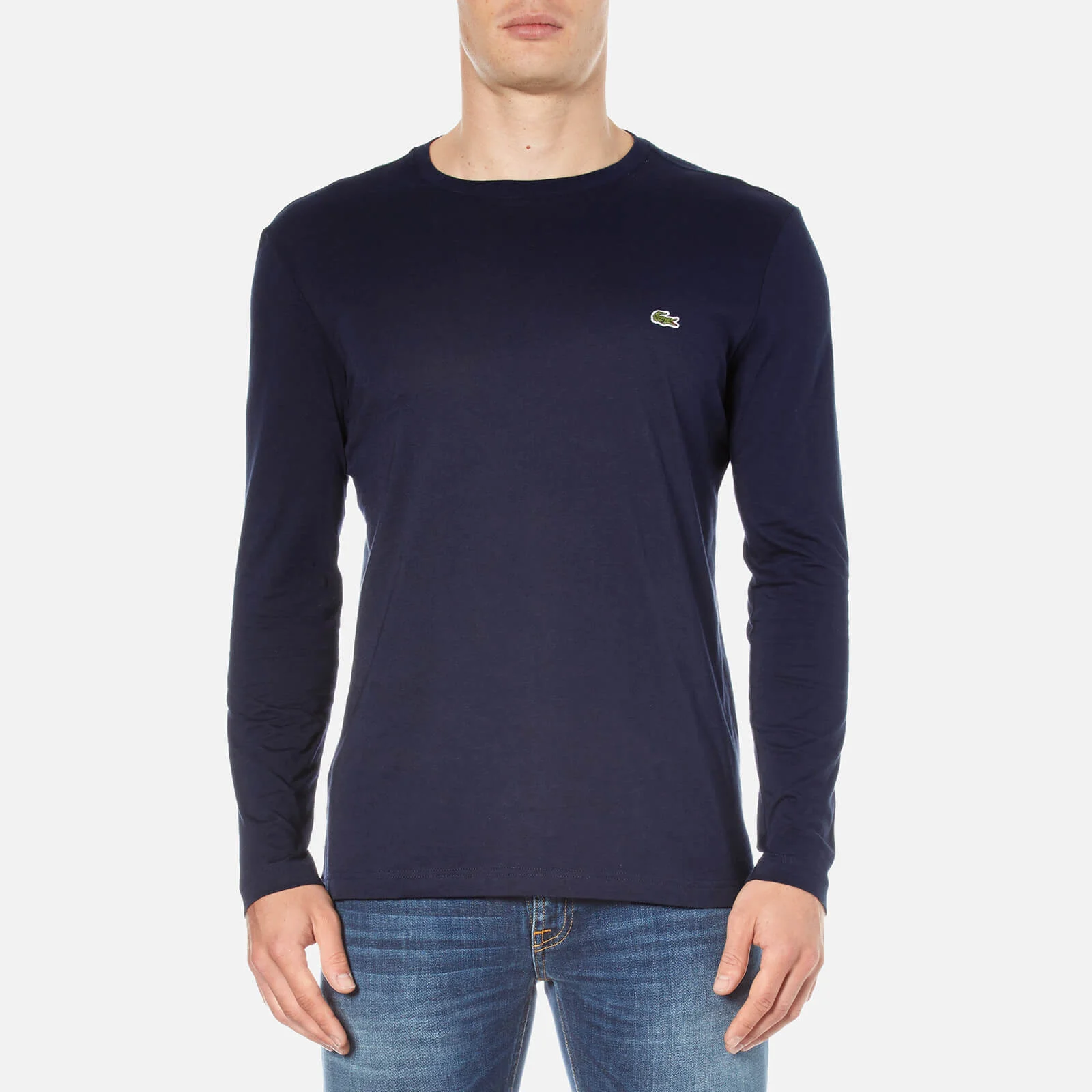 Lacoste Men's Long Sleeved Crew Neck T-Shirt - Navy Blue Image 1
