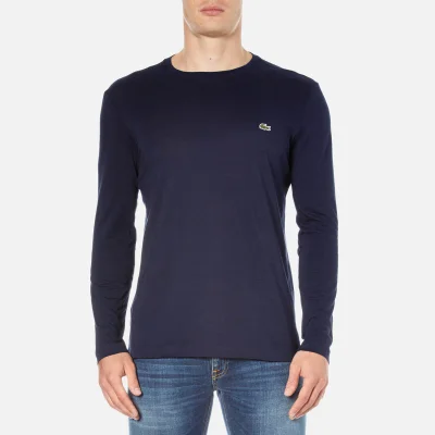 Lacoste Men's Long Sleeved Crew Neck T-Shirt - Navy Blue