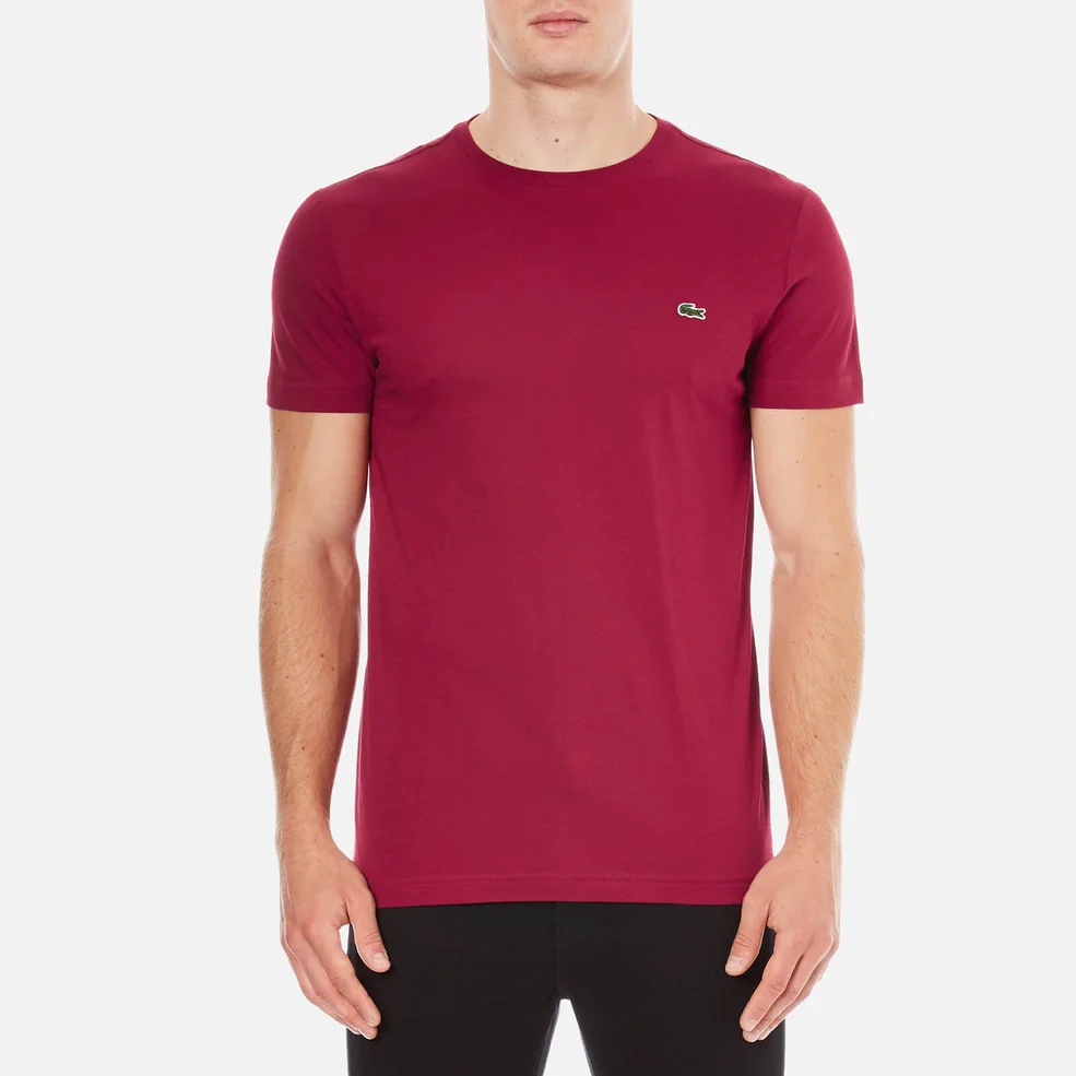 Lacoste Men's Crew Neck T-Shirt - Bordeaux Image 1