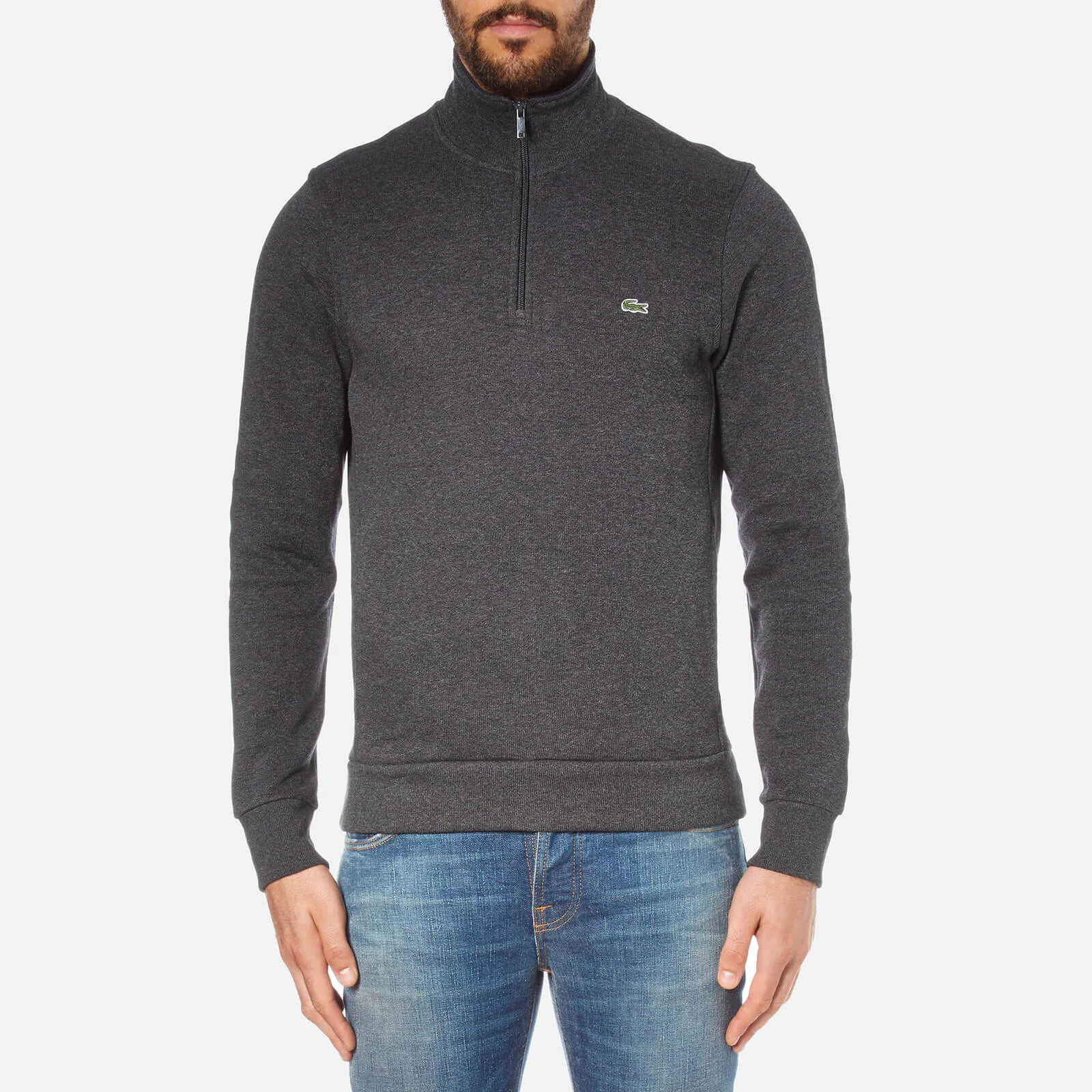 Lacoste Men's Half Zip High Collar Sweatshirt - Dark Grey/Jaspe Image 1