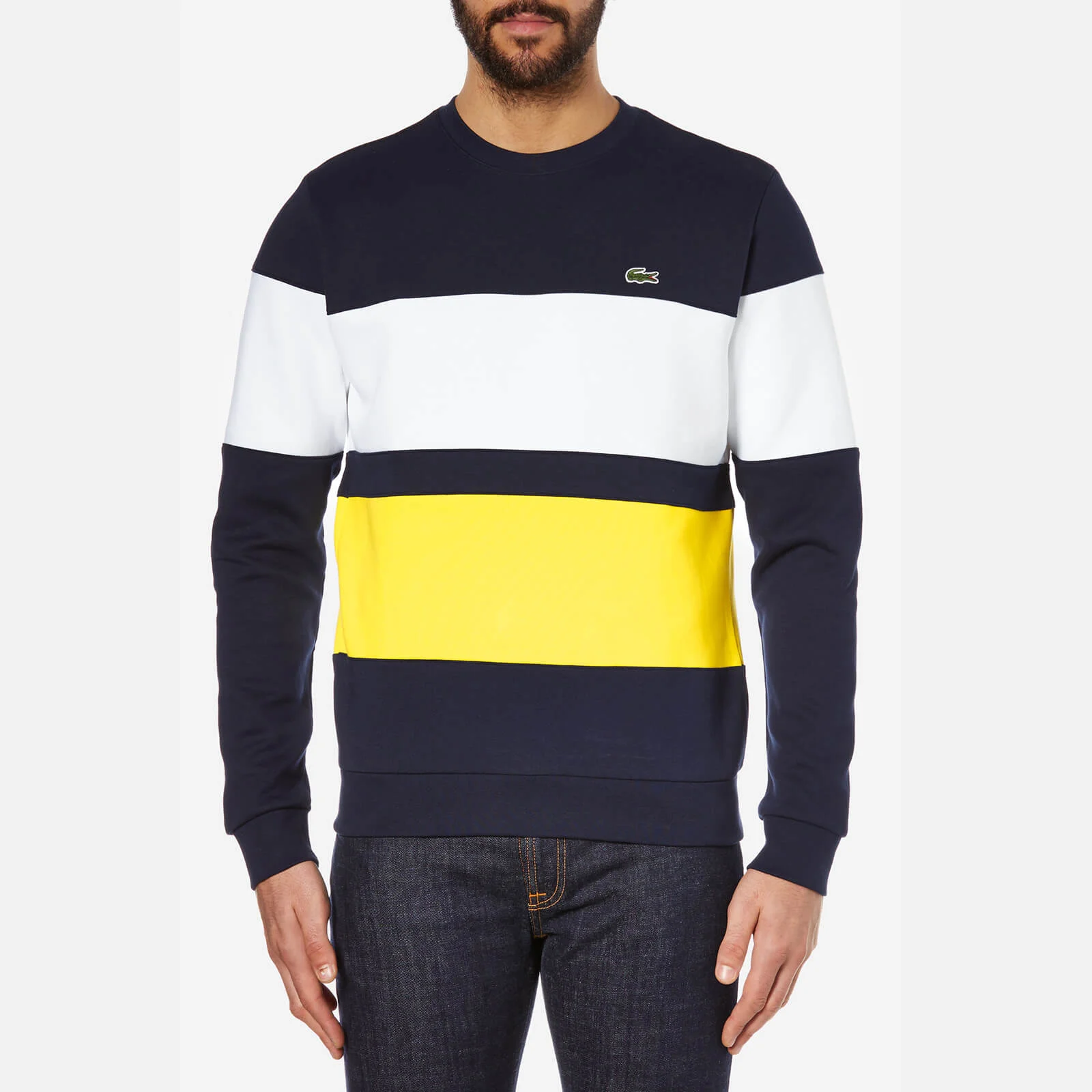 Lacoste Men's Stripe Sweatshirt - Navy/White Image 1