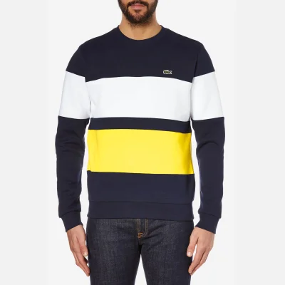 Lacoste Men's Stripe Sweatshirt - Navy/White