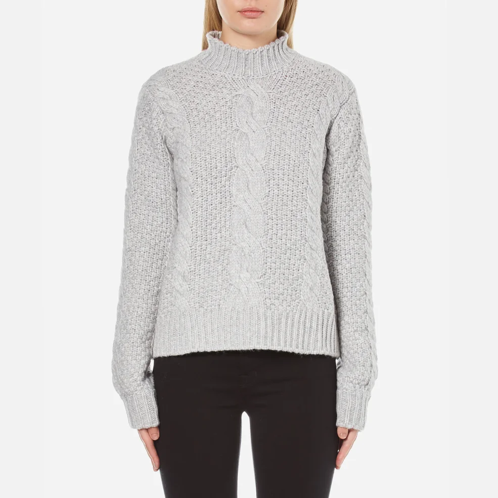 Gestuz Women's Sanni Pullover Grey Cable Knit Jumper - Grey Image 1