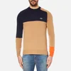 Lacoste L!ve Men's Printed Sweatshirt - Arid Beige/Navy Blue/Orange - Image 1