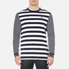 Lacoste L!ve Men's Long Sleeve Stripe T-Shirt - Navy Blue/White - Image 1