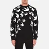 McQ Alexander McQueen Men's Swallow Print Clean Crew Neck Sweatshirt - Darkest Black - Image 1