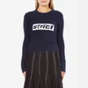 Alexander Wang Women's Shrunken Pullover with Embroidery Graphic - Navy - Image 1