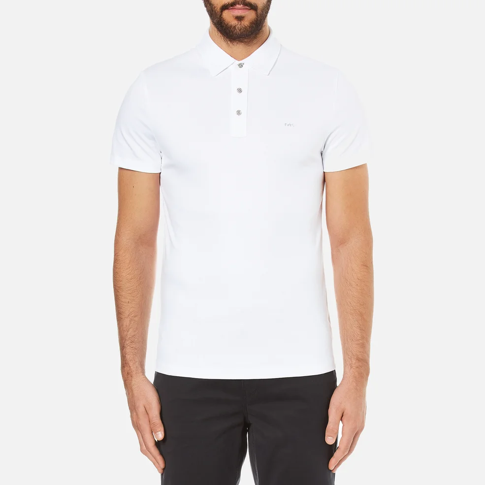 Michael Kors Men's Liquid Cotton Short Sleeve Polo Shirt - White Image 1