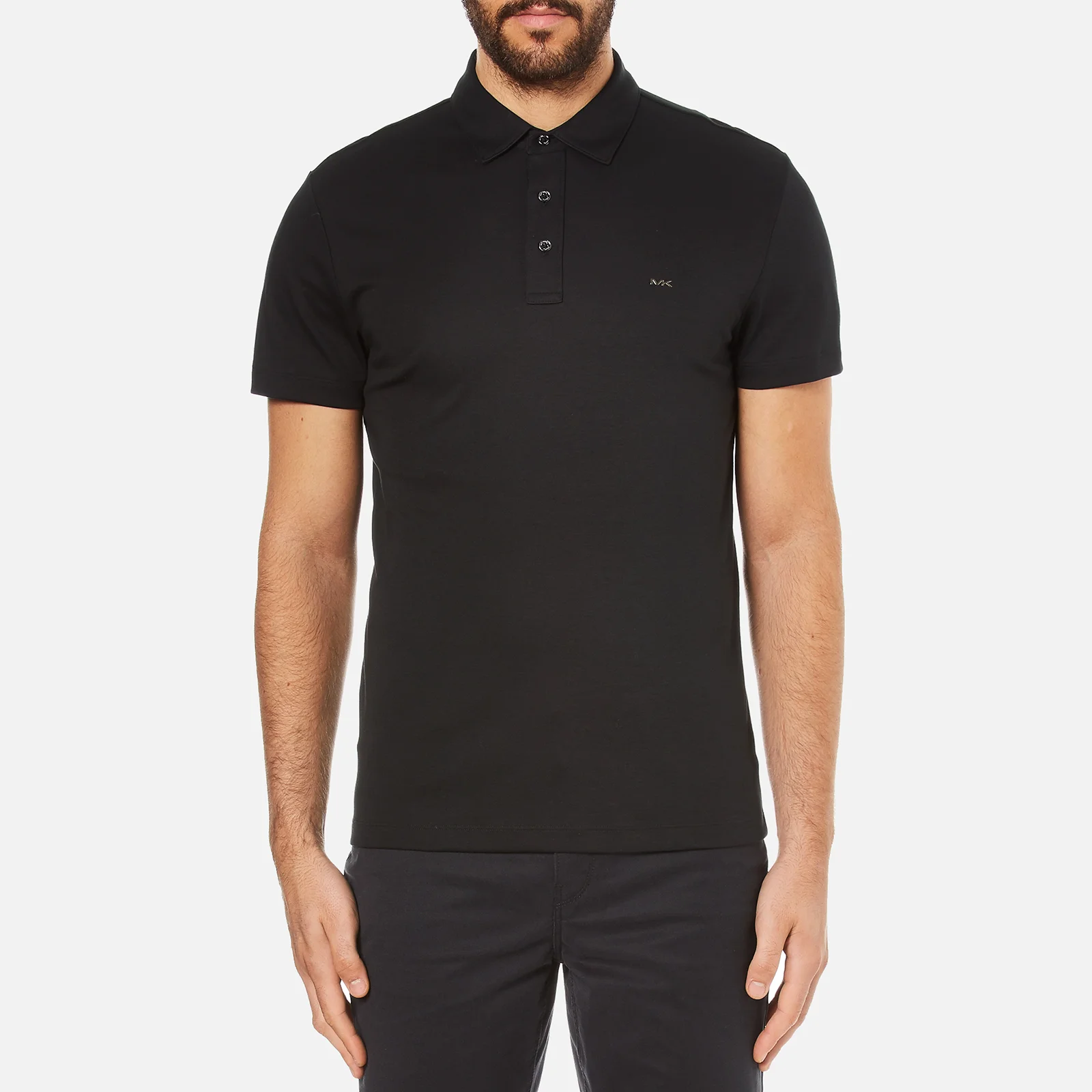 Michael Kors Men's Sleek Mk Polo Shirt - Black Image 1