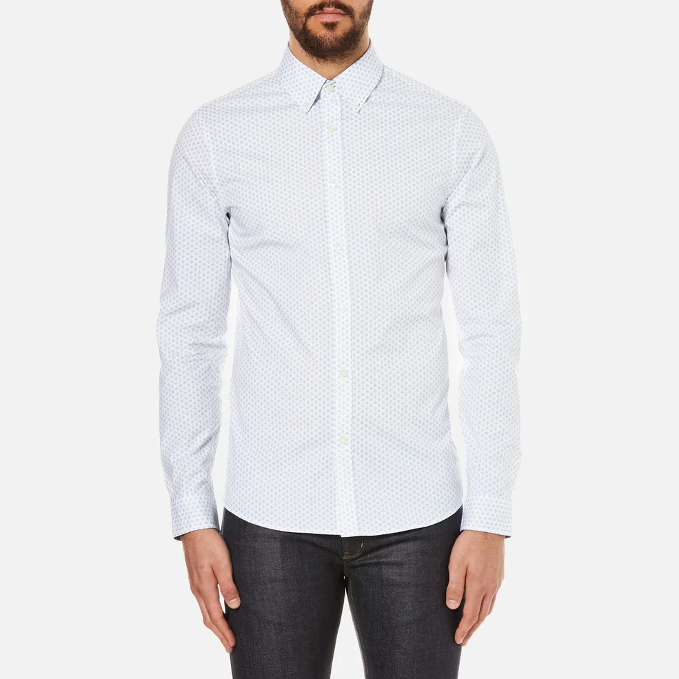 Michael Kors Men's Slim Fit Landon Long Sleeve Shirt - Ocean Image 1