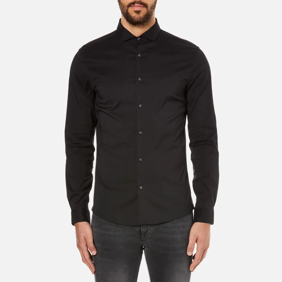 Michael Kors Men's Slim Long Sleeve Shirt - Black Image 1