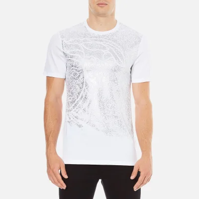 Versace Collection Men's Reflective Large Logo T-Shirt - Bianco-Stampa