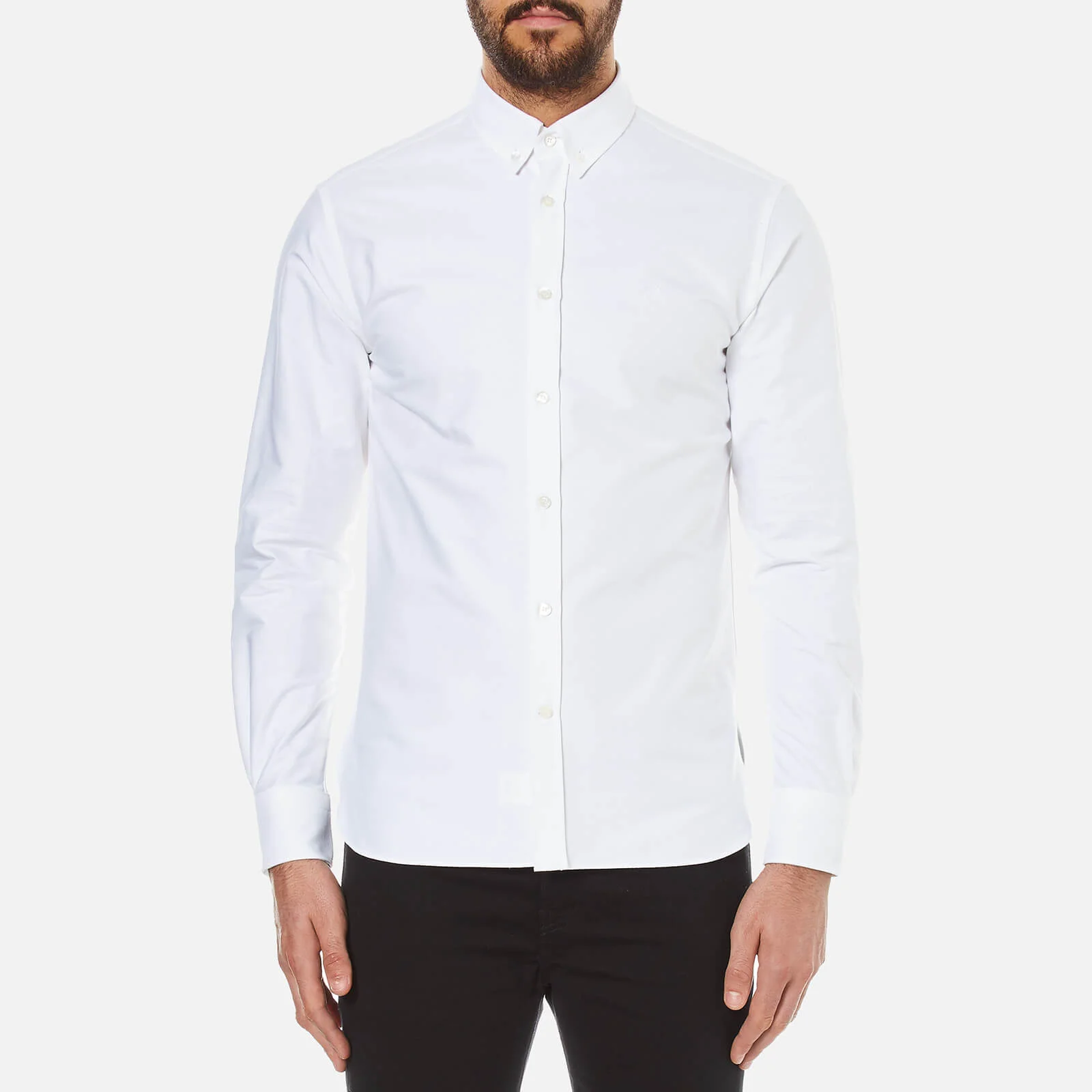 Maison Kitsuné Men's Classic Oxford Embroidery Shirt - White Image 1