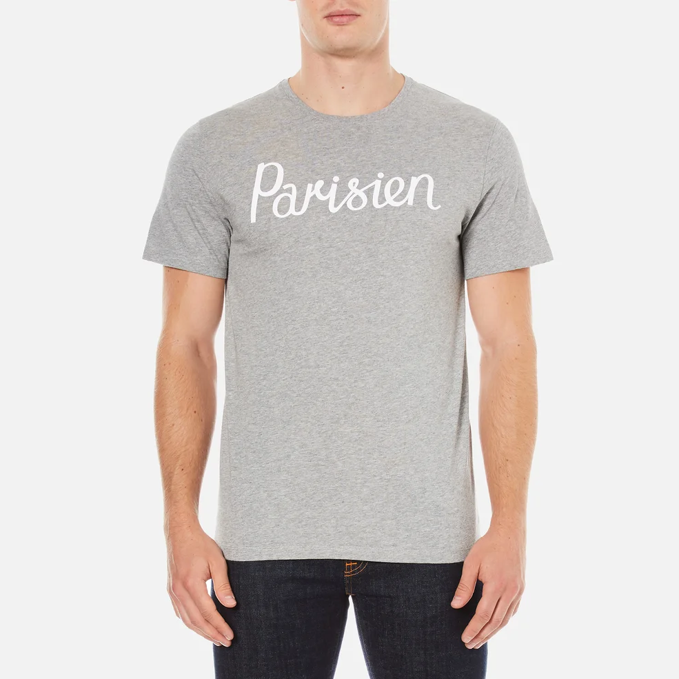 Maison Kitsuné Men's Parisien T-Shirt - Grey Melange Image 1