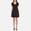 T by Alexander Wang Women's Rayon Rib Knitted Short Sleeve Flared Dress - Black - Image 1