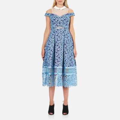 Three Floor Women's Glossier Collar Dress - Ink Blue/Opal Air/White