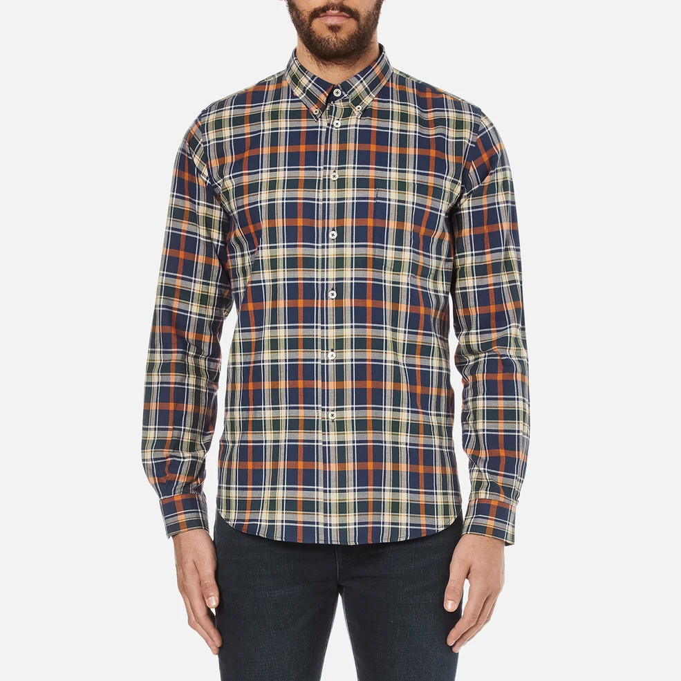 PS by Paul Smith Men's Checked Long Sleeve Shirt - Navy Image 1