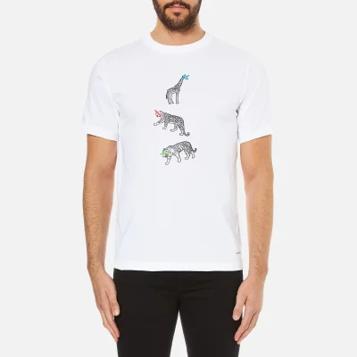 PS by Paul Smith Men's Crew Neck Short Sleeve Animal Logo T-Shirt - White