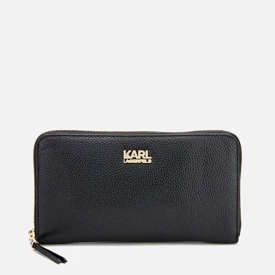 Karl Lagerfeld Women's K/Grainy Zip Around Wallet - Black